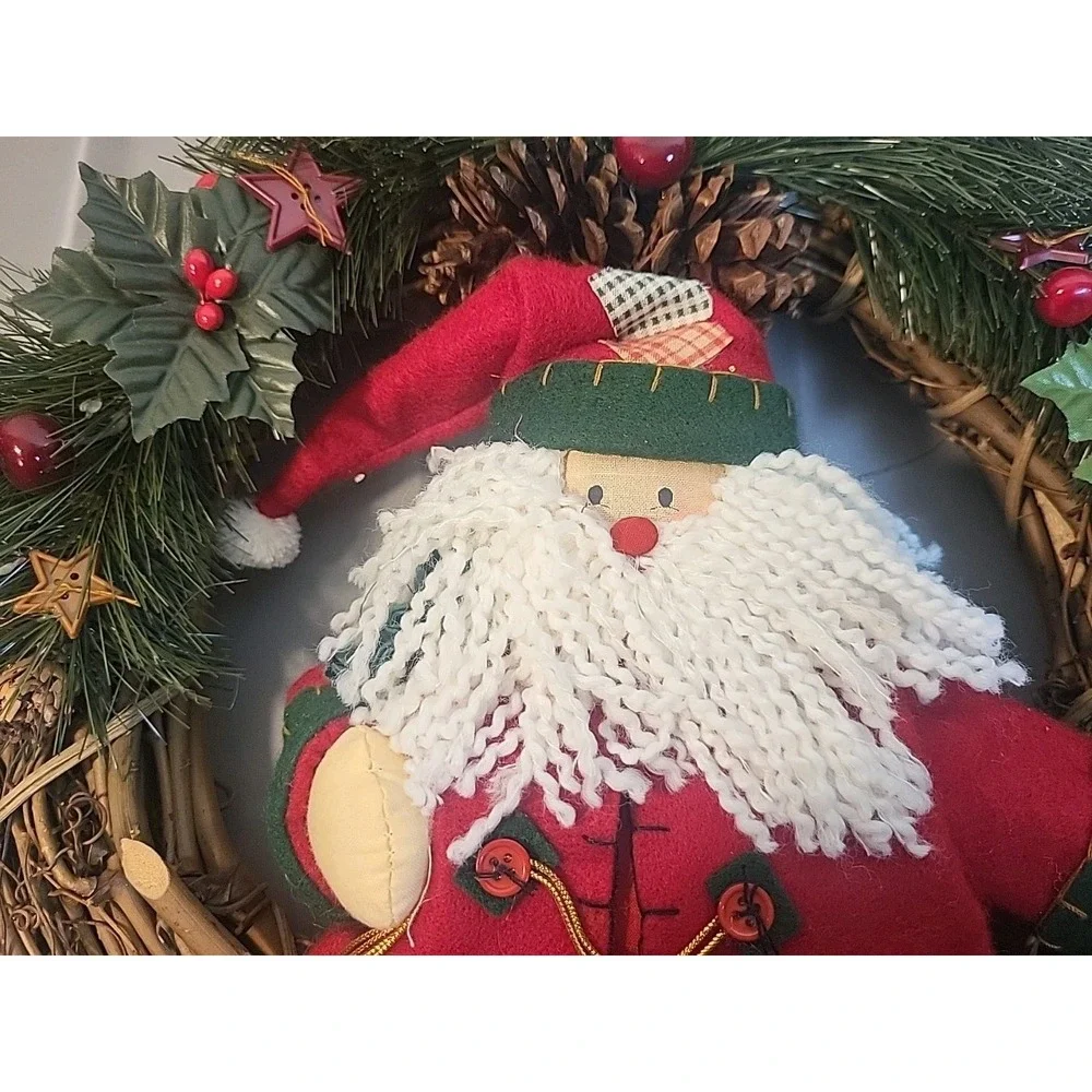 Vintage‎ Handmade Santa Wreath